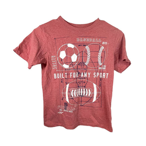 Boys Shirt Children's Place Size Medium 7/8 Heather Maroon‎ Sports Themed